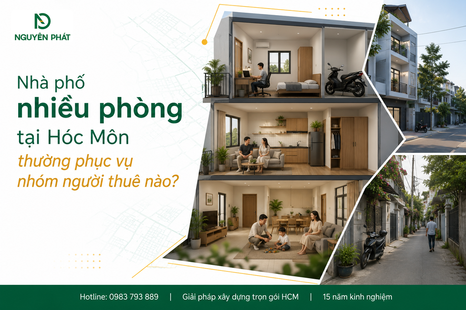 Nhà phố nhiều phòng tại Hóc Môn thường phục vụ nhóm người thuê nào?