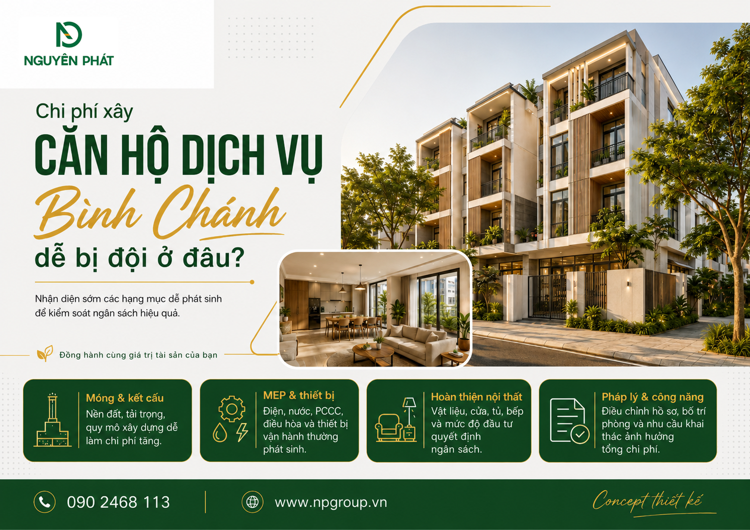 Giá xây nhà cho thuê Bình Chánh phụ thuộc vào số phòng