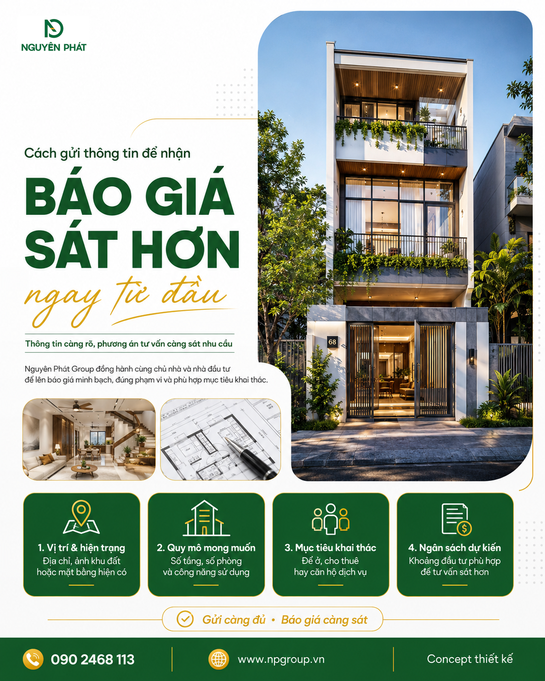 Cách gửi thông tin để nhận báo giá sát hơn