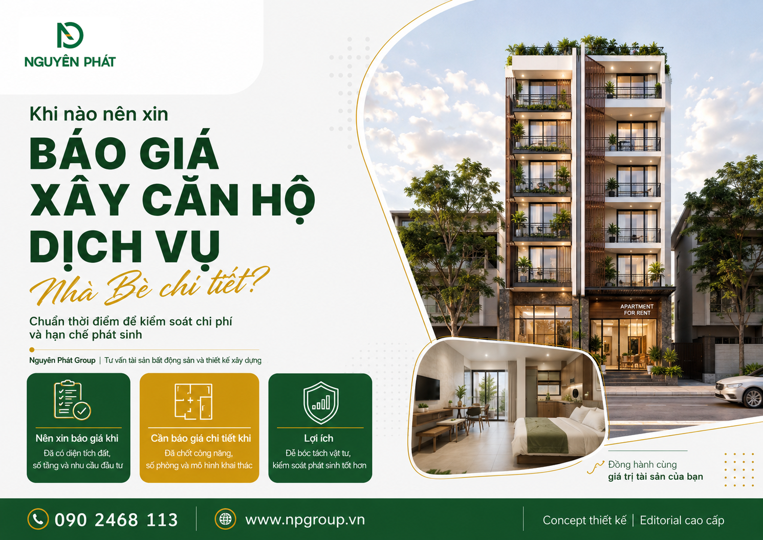 Khi nào nên xin báo giá xây căn hộ dịch vụ Nhà Bè chi tiết