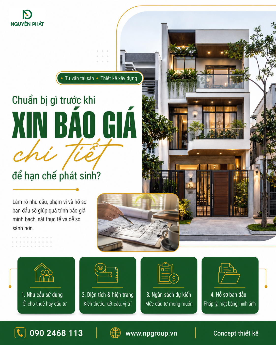 Dự toán xây căn hộ dịch vụ Nhà Bè cần tách rõ từng phần