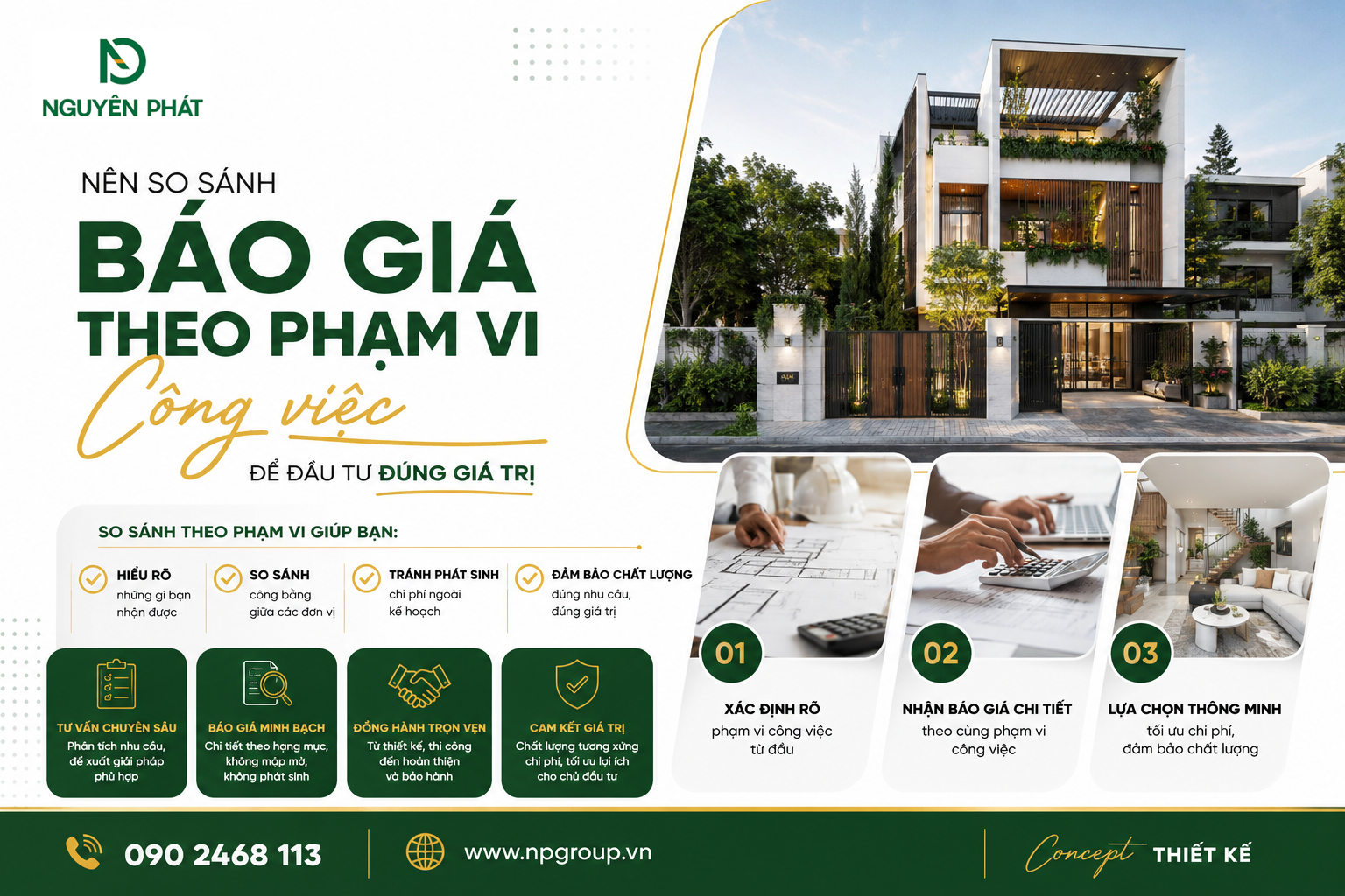 Nên so sánh báo giá theo phạm vi công việc